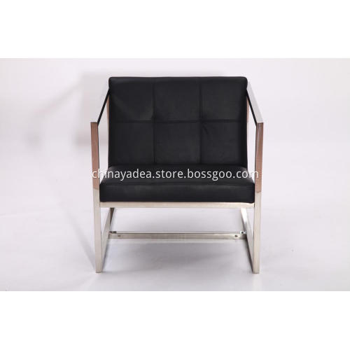 Black leather Angles Lounge Chairs